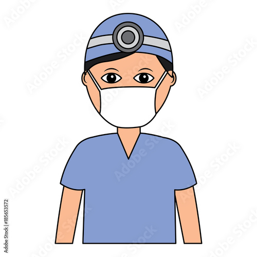 professional surgeon medical uniform clothes vector illustration