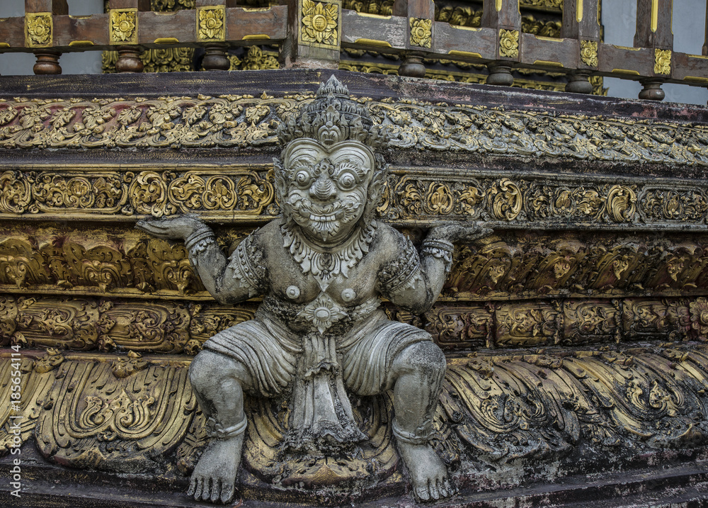 Statue at a temple in Chiang Saen Thailand