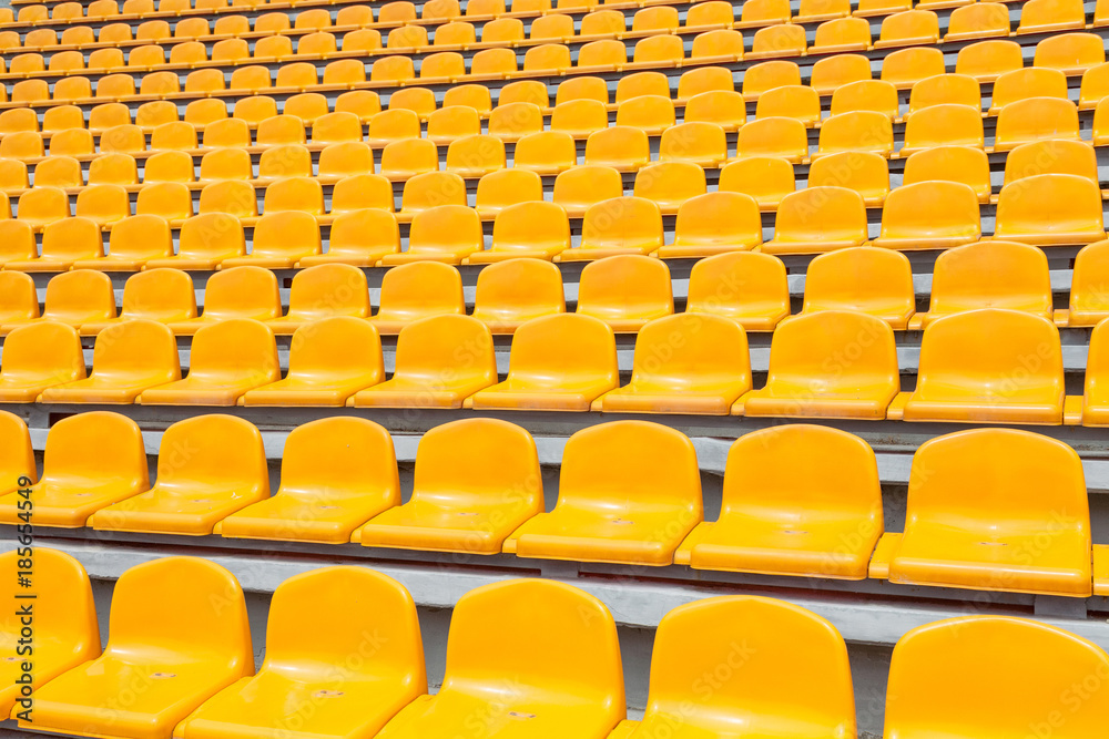 Fototapeta premium Empty rows with seats on a stadium