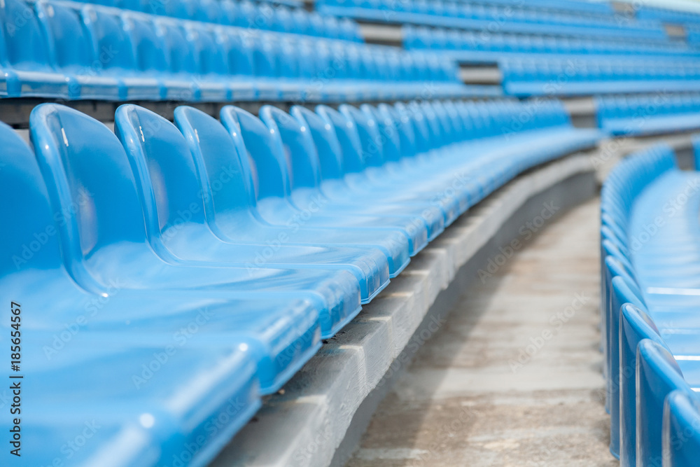 Naklejka premium Empty rows with seats on a stadium