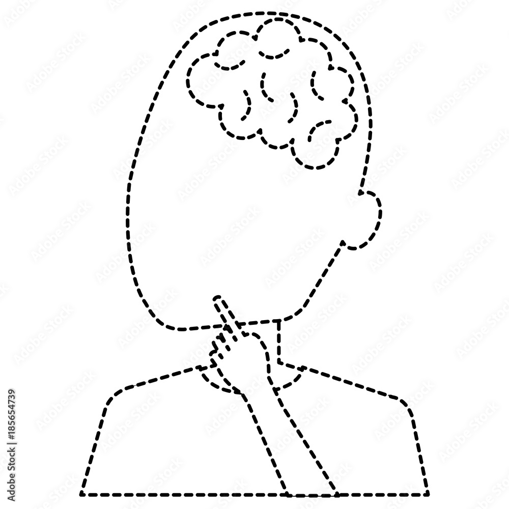 Fototapeta premium brain storming with human profile vector illustration design