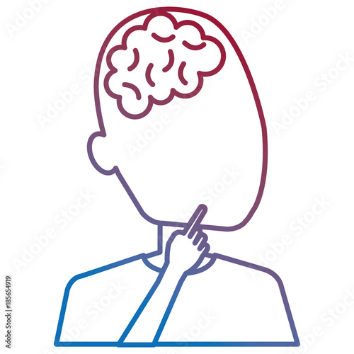 brain storming with human profile vector illustration design