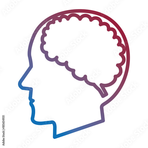 brain storming with human profile vector illustration design