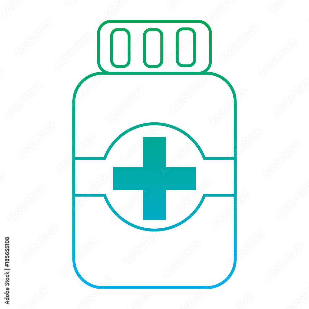 pill bottle healthcare icon image vector illustration design green to blue ombre line pill bottle healthcare icon image vector illustration design green to blue ombre line