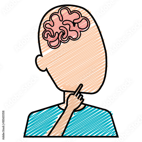 brain storming with human profile vector illustration design