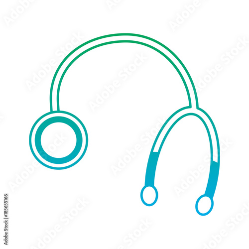 stethoscope or phonendoscope healthcare icon image vector illustration design green to blue ombre line