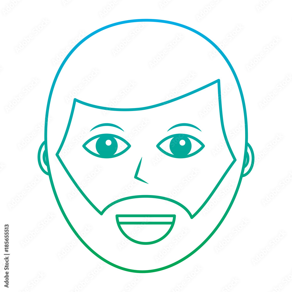 happy man with beard icon image vector illustration design green to blue ombre line happy man with beard icon image vector illustration design green to blue ombre line