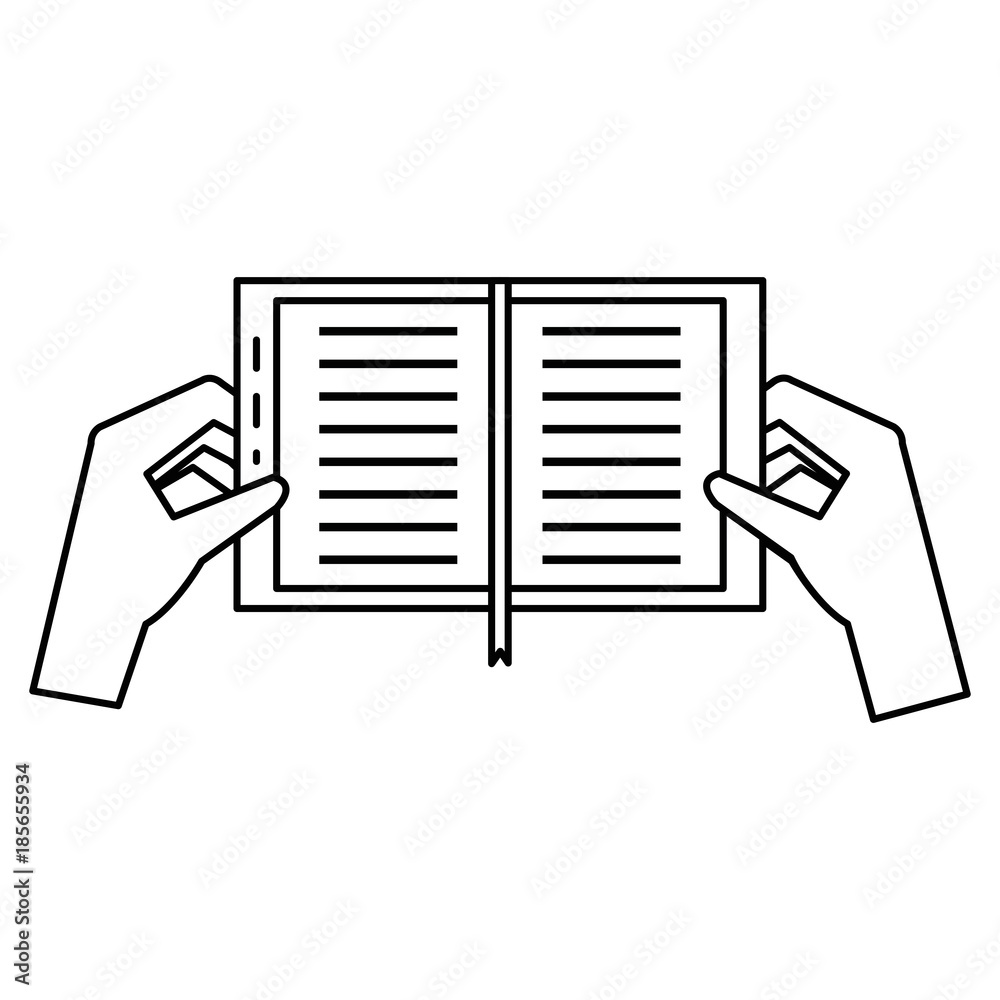 hands with book icon vector illustration design