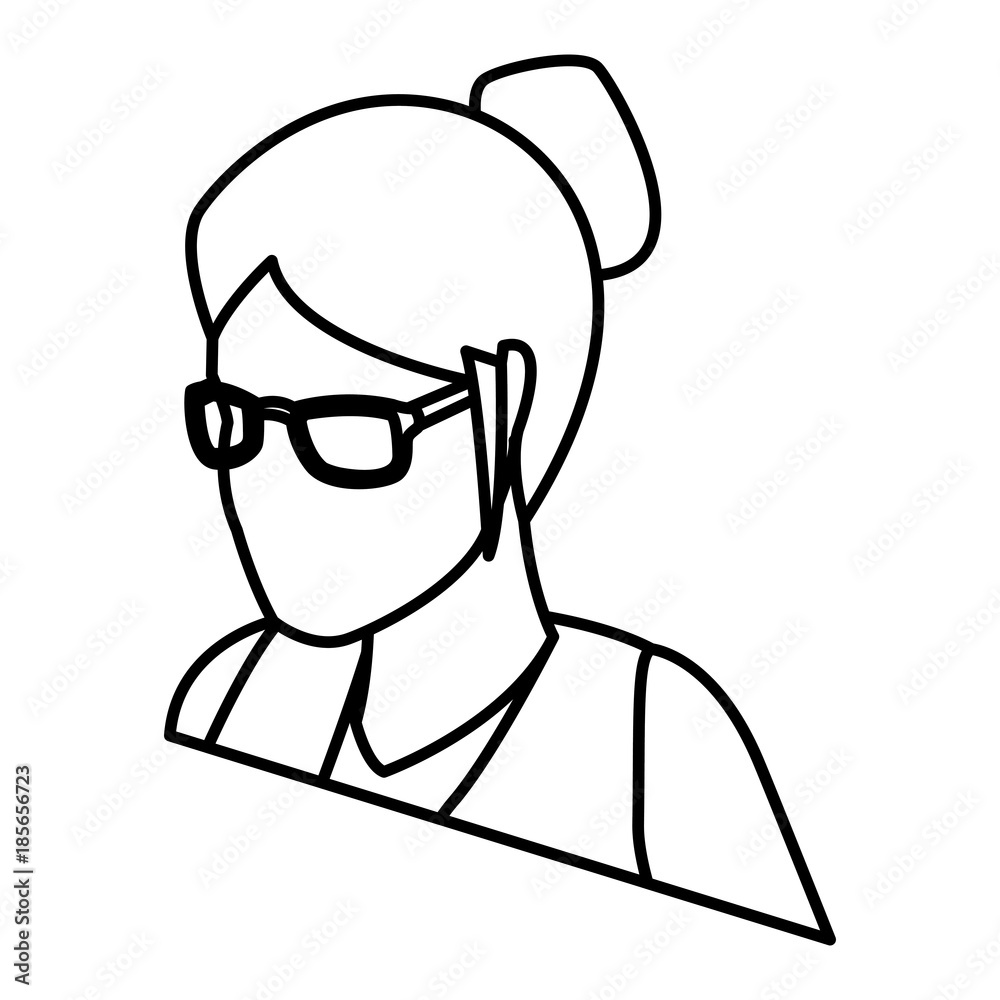 Business woman profile 3d icon vector illustration graphic design