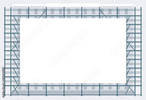 Vector illustration of a display on a  construction site background 