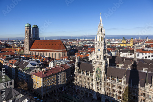 aerial of Munich in beautiful weather