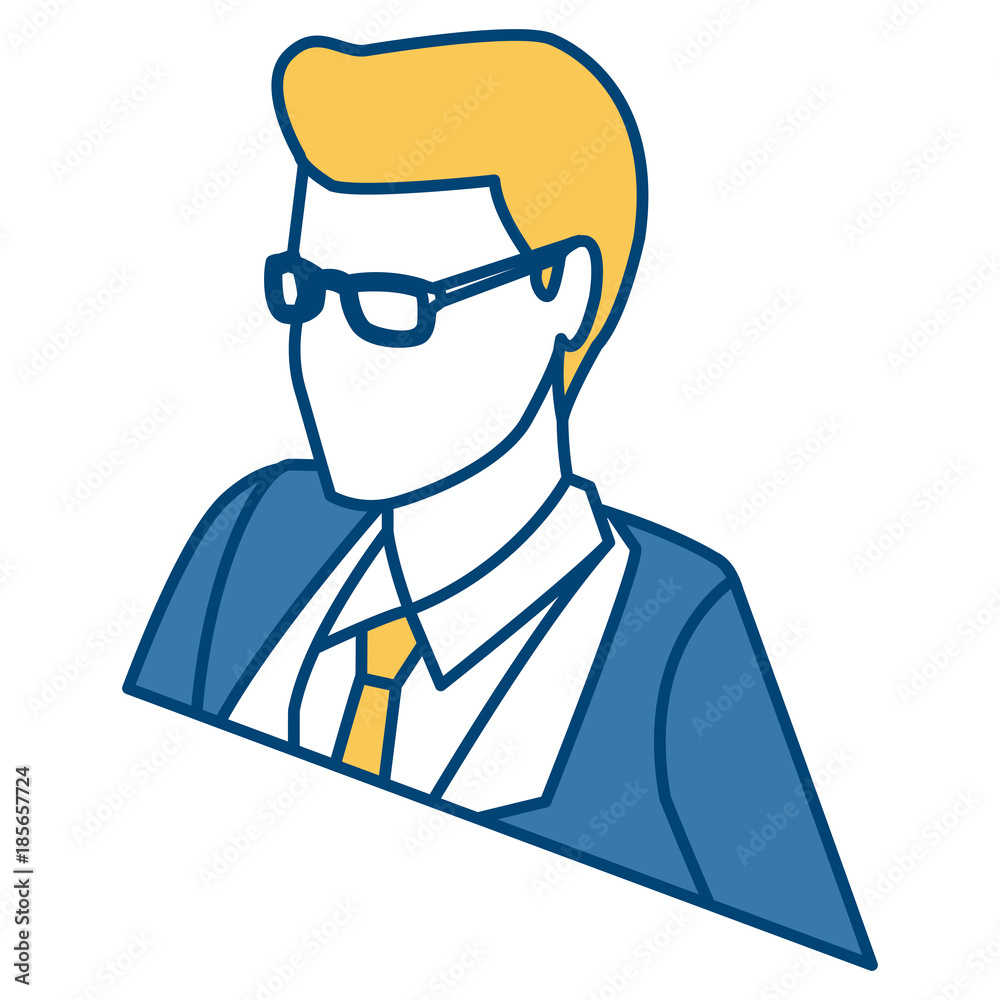 Businessman profile 3d icon vector illustration graphic design