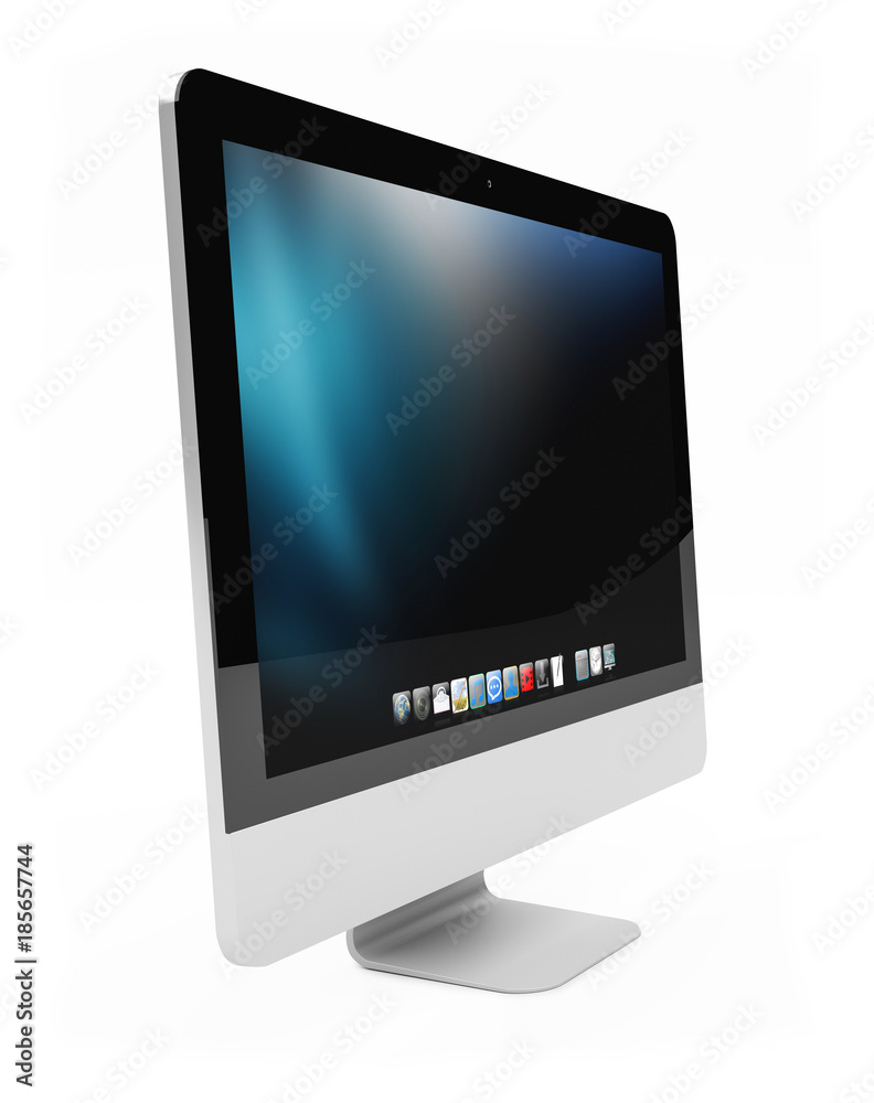 Modern computer screen on white background 3D rendering Modern computer screen on white background 3D rendering