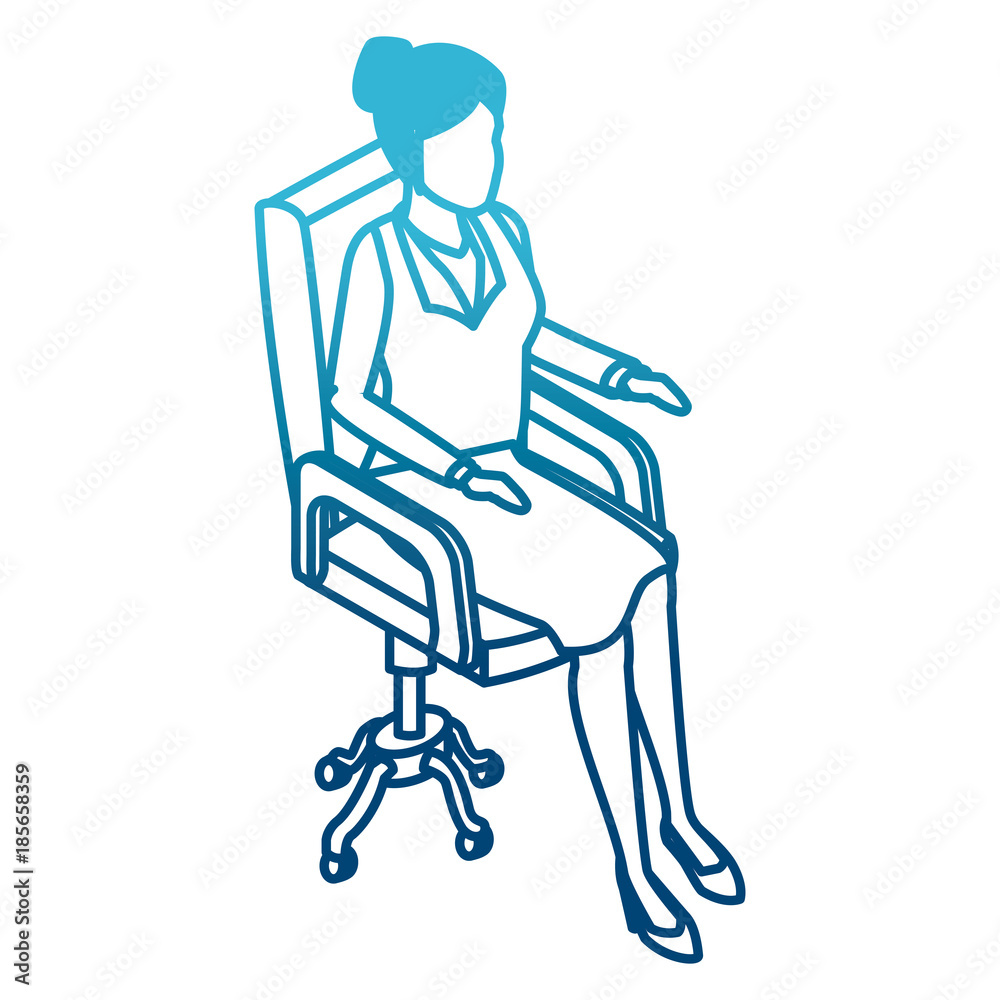 Business woman on chair icon vector illustration graphic design Business woman on chair icon vector illustration graphic design