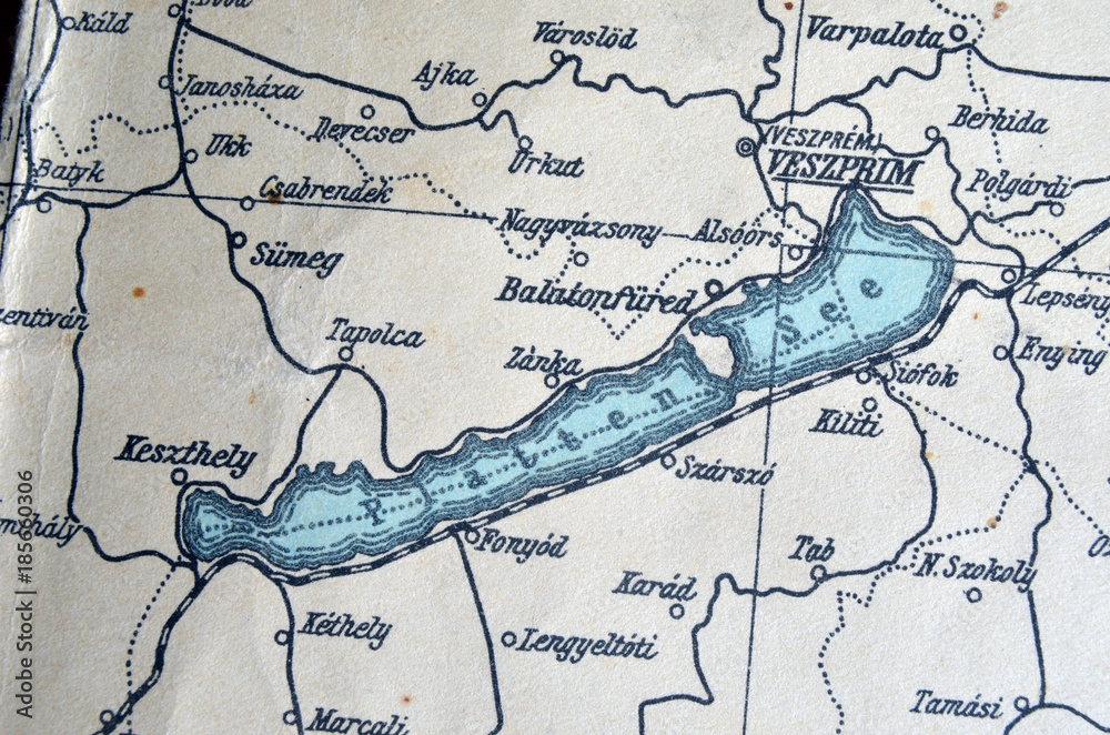 Naklejka premium German vintage map of Central Europe circa 1944 fragment.Europe under occupation.History of European integration. 