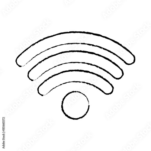 wifi signal icon image vector illustration design  black sketch line