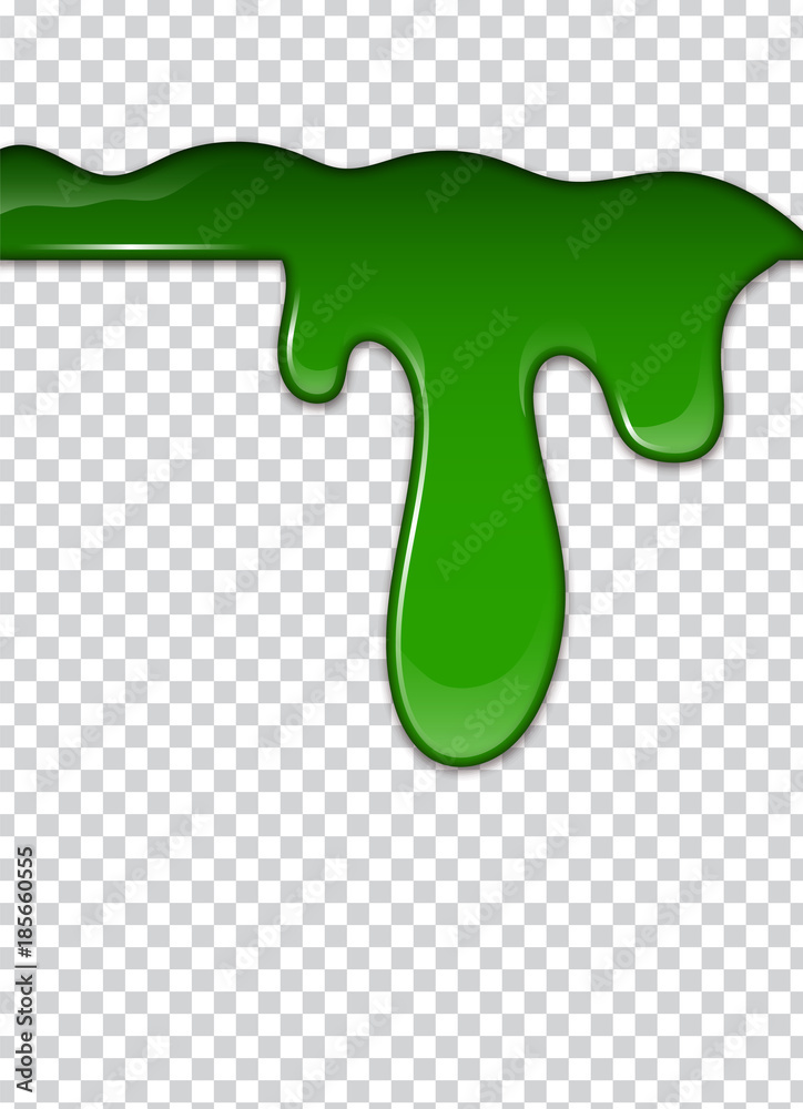 Green liquid, splashes and smudges. Slime vector illustration.
