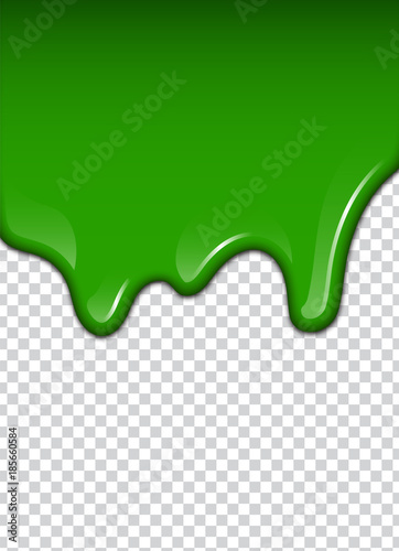 Slika na platnu Green liquid, splashes and smudges. Slime vector illustration.