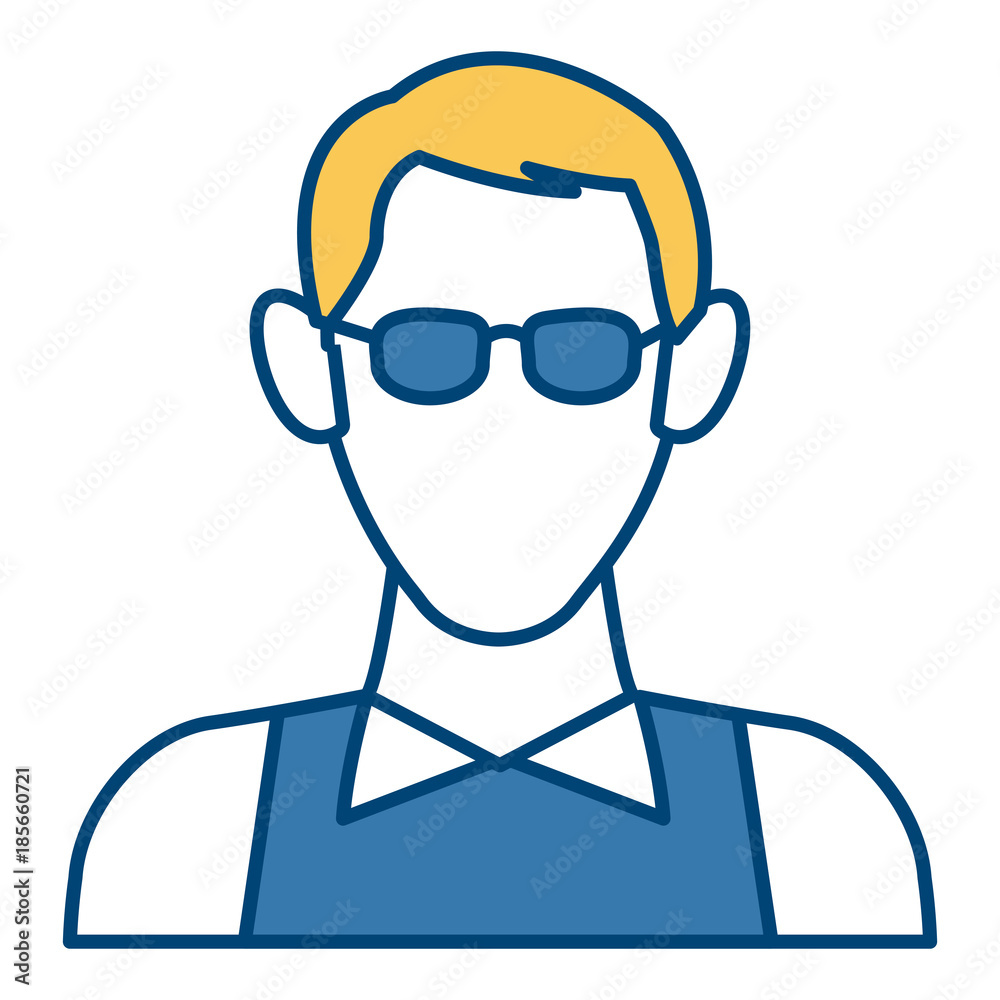 Man with glasses avatar icon vector illustration  graphic  design