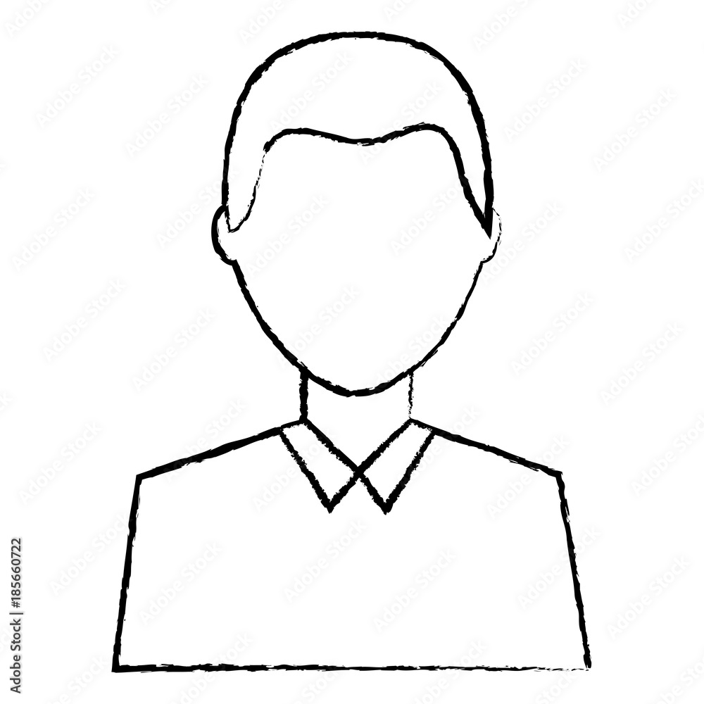 man avatar profile icon image vector illustration design  black sketch line