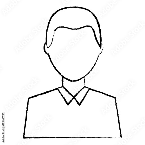 man avatar profile icon image vector illustration design black sketch line