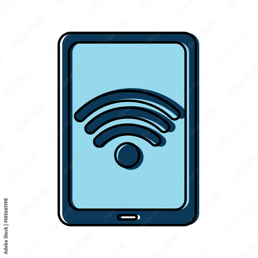 smartphone with wifi signal on screen gadget icon image vector illustration design smartphone with wifi signal on screen gadget icon image vector illustration design