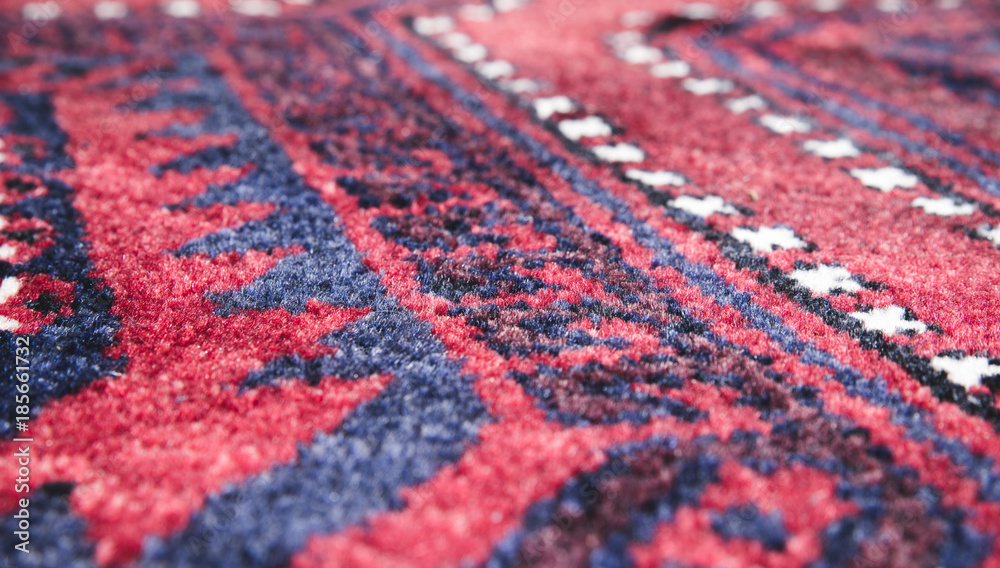 Fototapeta premium Rot Blauer Orient Teppich Floor