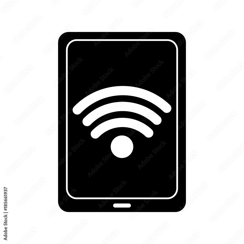 tablet computer wifi internet connection signal vector illustration pictogram image tablet computer wifi internet connection signal vector illustration pictogram image