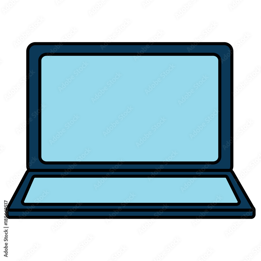open laptop device wireless technology vector illustration drawing open laptop device wireless technology vector illustration drawing