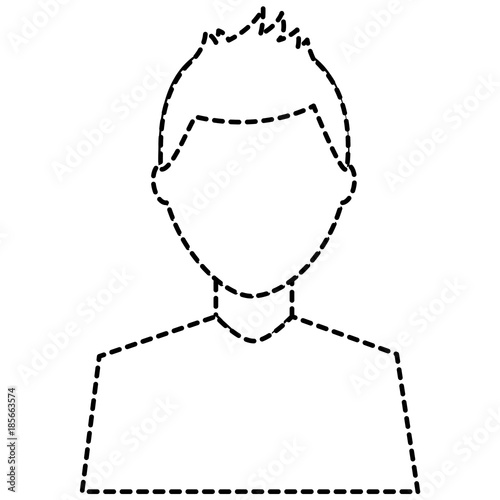 man avatar profile icon image vector illustration design  black dotted line