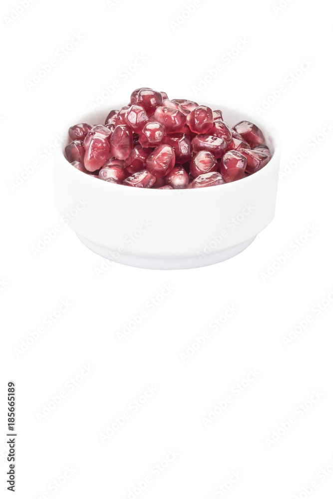 pomegranate seeds on white background pomegranate seeds on white background