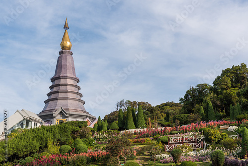 Phramahathat Napaphol Bhumisiri Pagoda at Doi Inthanon National Park, Chiangmai, Thailand. photo