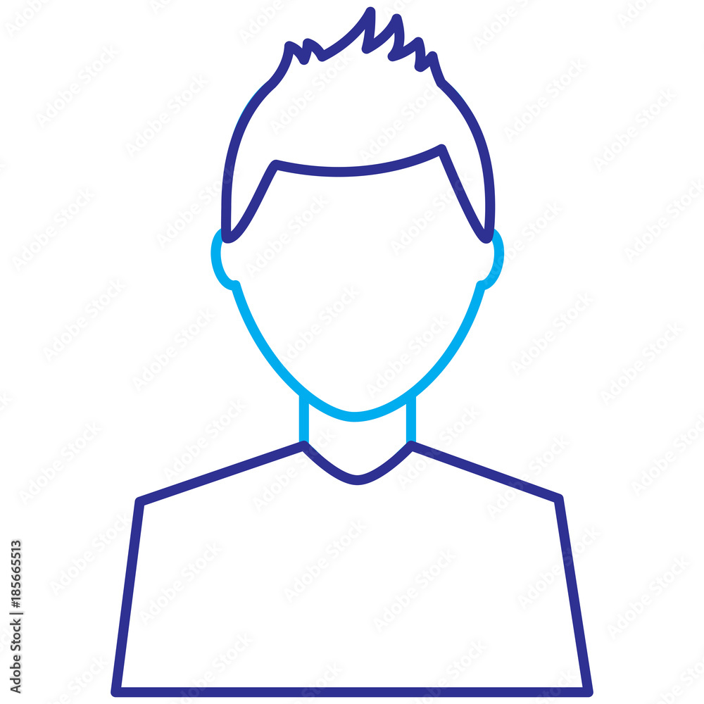 man avatar character male face portrait cartoon vector illustration blue purple line image man avatar character male face portrait cartoon vector illustration blue purple line image