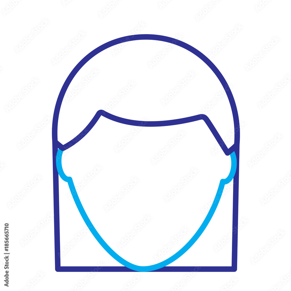 faceless woman profile avatar character vector illustration blue purple ...