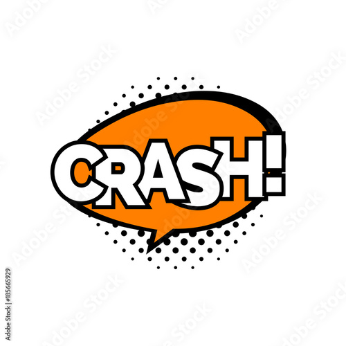 Crash lettering in message cloud photo
