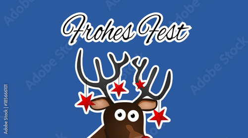 Weihnachtskarte mit Rentier