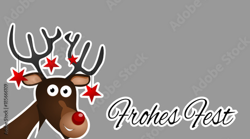 Weihnachtskarte mit Rentier
