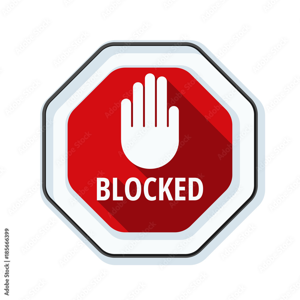Blocked sign illustration Stock Vector | Adobe Stock