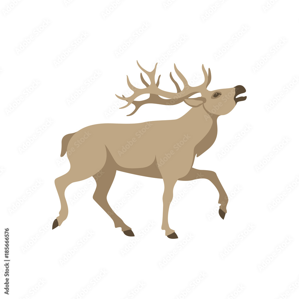 Obraz premium deer vector illustration flat style profile side