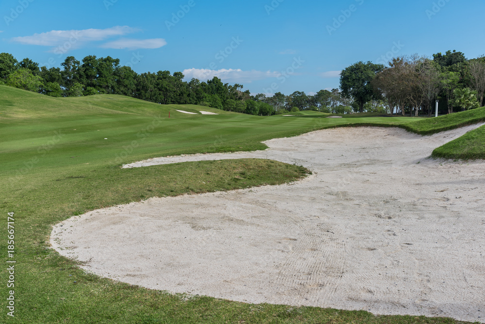 bunker in golf field