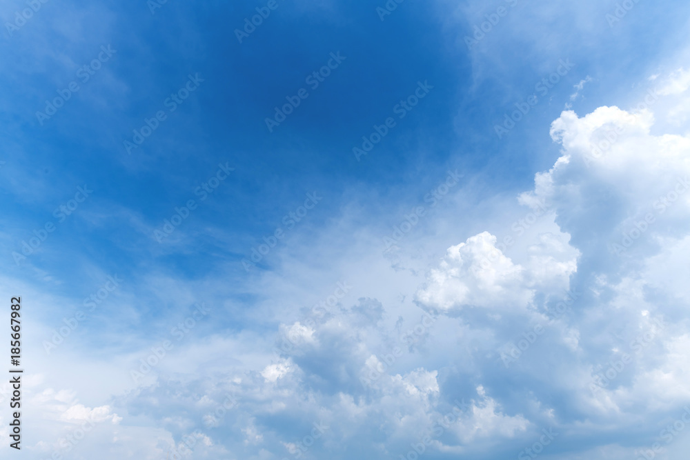 Blue sky and cloud scape. wide angle shot.