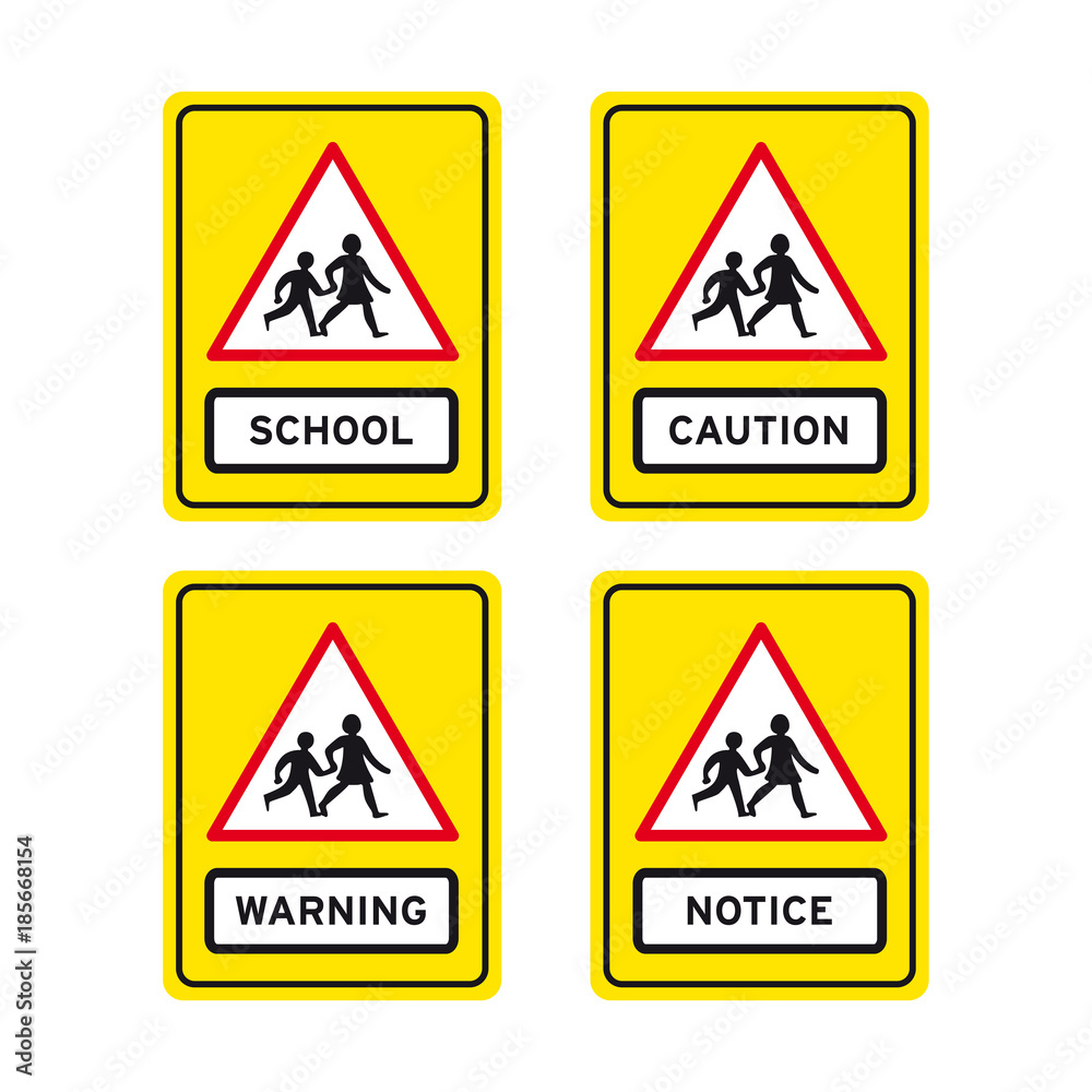 Warning Children Crossing - Australian Road Sign. Warning Children