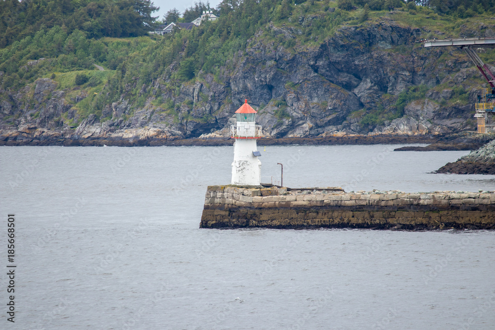 Small lighthouse in Trondelag county in Norway.