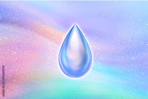 Colourful Water Drop with clipping path for change background