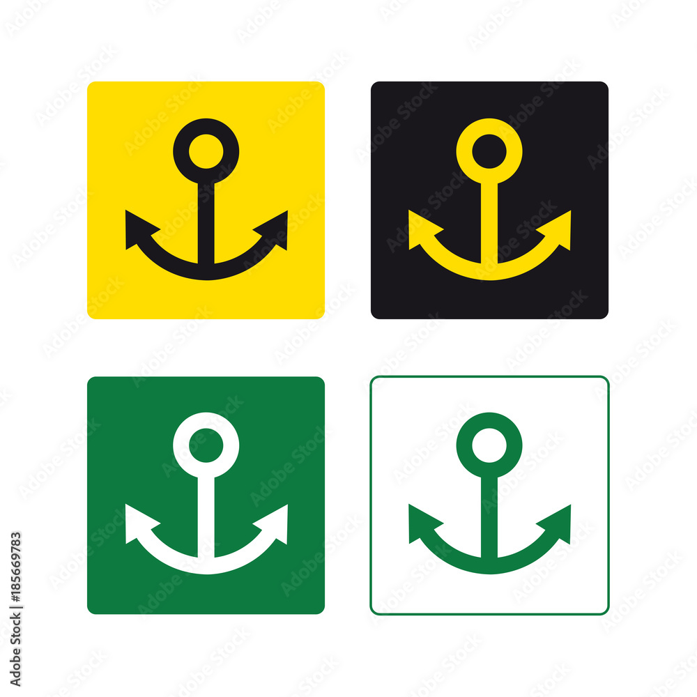 Harbor port anchor sign set Harbor port anchor sign set
