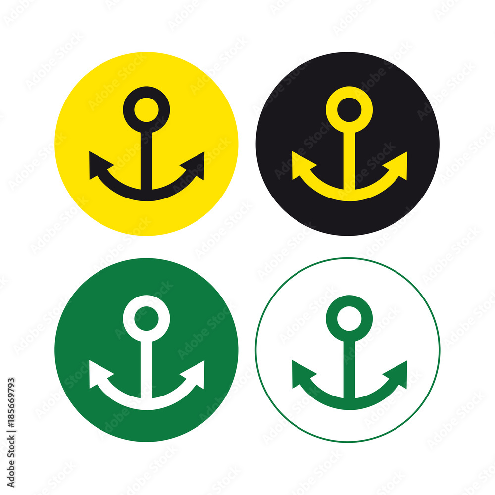 Harbor port anchor sign set