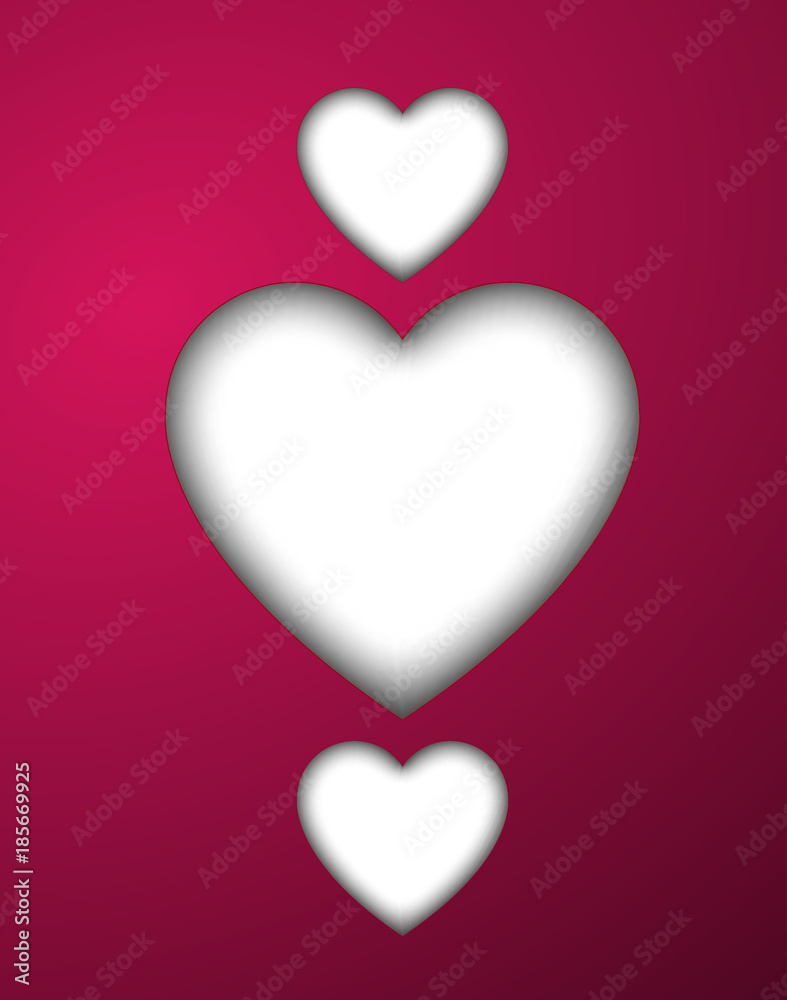 Valentines paper hearts
