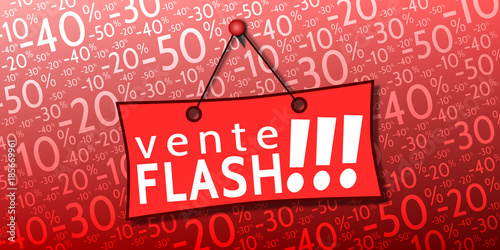 Fond de % Pancarte Vente Flash !!! -10% à -50%