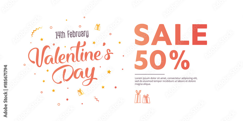 Fototapeta premium New Year vector banner with special offer 50 percent off. Christmas big sale poster