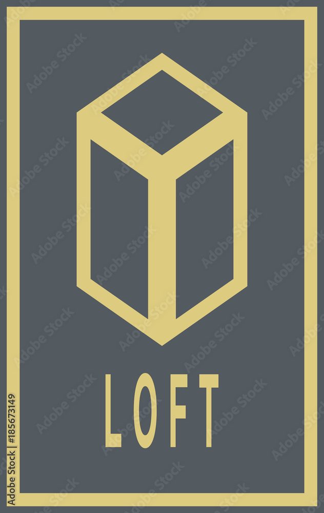 graphic icon of geometric shape, web symbol, loft style graphic icon of geometric shape, web symbol, loft style